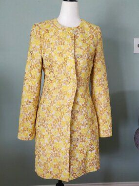 Vintage "Vistline" Floral Yellow Dress/Jacket